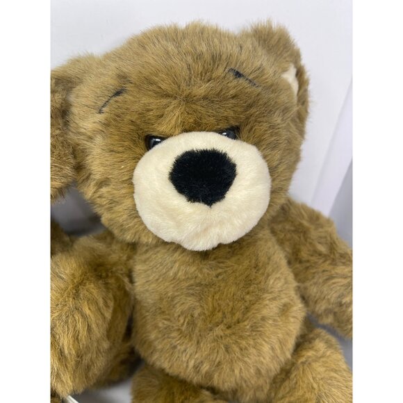 Lot 3 Build A Bear Bearemy Plush Bears 16in Faux Leather Pads Stuffed Animals - Picture 3 of 4